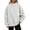 Light Gray, variant on Gunia Plus Size Neck Women Sweatshirt Long Sleeve Crewneck Sweatshirt Casual Lightweight Pullover Tops Fall Fashion Clothes Army Green S-3Xl