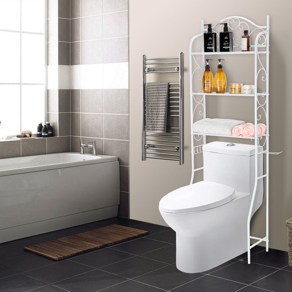 Details about   Bathroom Over The Toilet Space Saver Storage Cabinet Shelf Wall Mounted Gray NEW 