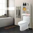 thumbnail image 1 of Over the Toilet Storage, 3 Tier Metal Over the Toilet Space Saver, Multifunctional Bathroom Storage Over The Toilet Shelf, Bathroom Shelf Over The Toilet, Bathroom Rack Shelf Organizer, White, R1313, 1 of 6