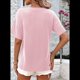 thumbnail image 4 of Blusas de Verano con Cuello en V para Mujer, Camisetas Extragrandes, Blusas de Corta para Mujer, Atuendos Informales Elegantes para el Trabajo. Rosa XL, 4 of 8