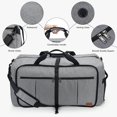 thumbnail image 2 of Bolsa de viaje plegable para hombres y mujeres, fin de semana grande de 65 L con compartimento para zapatos, bolso impermeable, 2 of 5