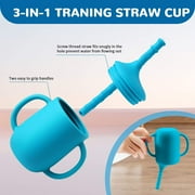 AYAOQIANG Soft Silicone Baby Feeding Set, Baby Led Weaning Set Infant Self Eating Utensil Set 7pcs Gray Blue