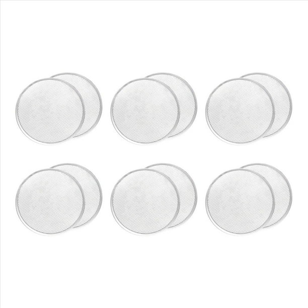 Pantalla de Pizza, Bandeja de Pizza, Bandeja de Pizza para Horno, Bandeja de Pizza, Pantalla de Pizza Antiadherente de Aluminio con Borde Sin Costura de 12 Pulgadas (12 Piezas)