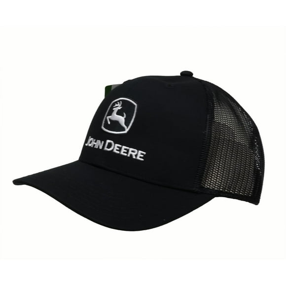 Sombrero John Deere LP86109 con logotipo blanco y negro Snapback