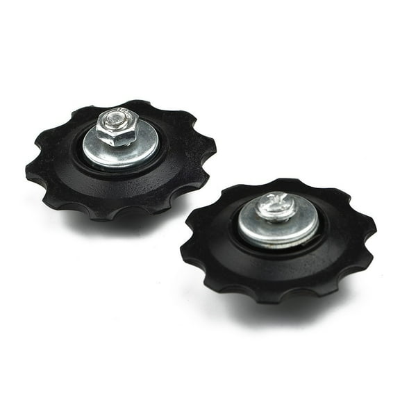 2 PC Bike Bicycle 6-7 Speed Rear Derailleur Plastic Wheels Guide Wheels