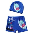 thumbnail image 1 of Sunnyoo Toddler Boys Swim Trunks Cartoon Quick Drying Swimming Shorts & Cap, 1 of 3