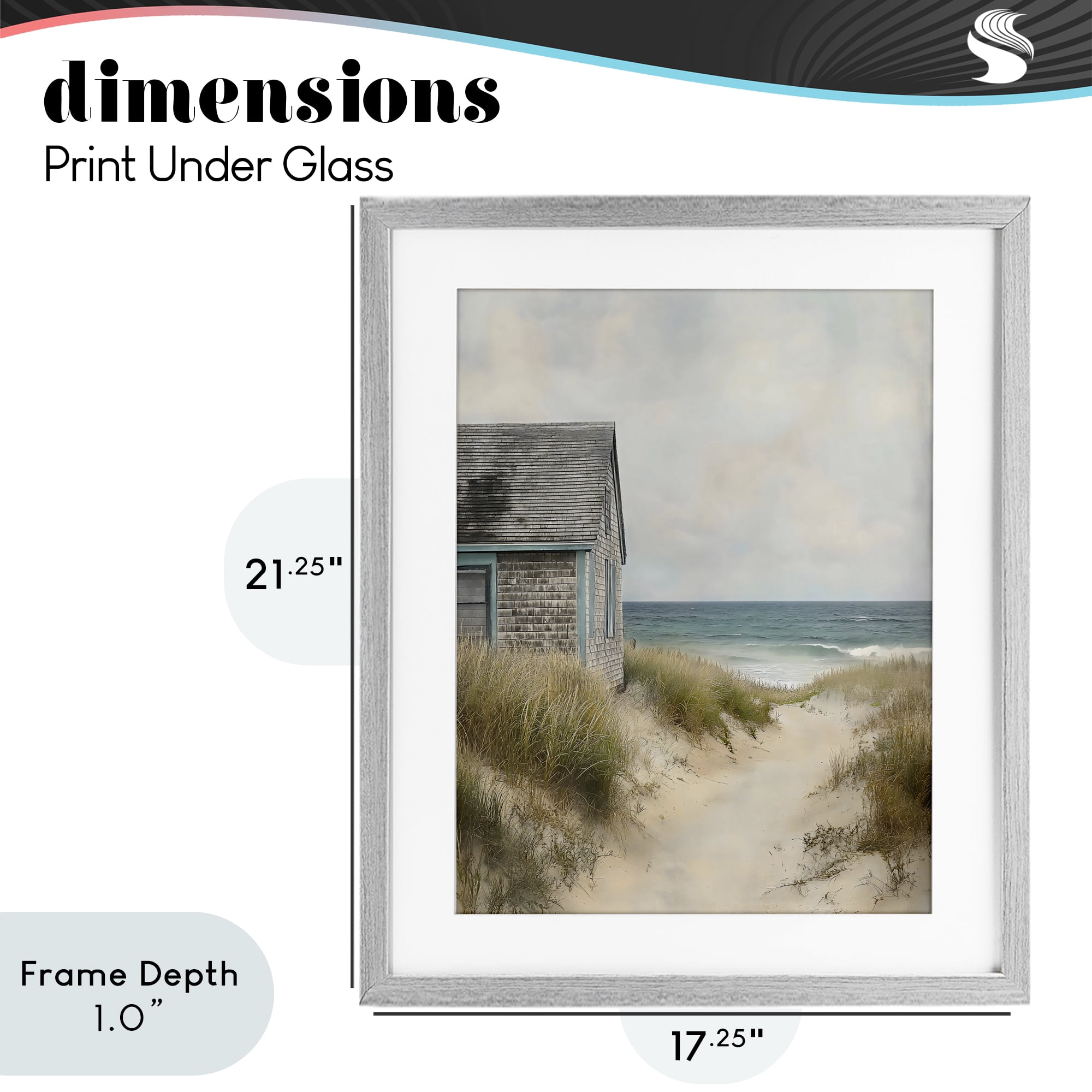 Stupell Industries Oceanfront Cottage on Dune Path Gray Framed Print Under Glass, design by Creative Studio
