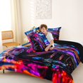 thumbnail image 4 of Manfei Sports Car Queen Comforter Set,Extreme Sport Comforter Sets Queen,Pink,Black Reversible,3pcs,1 Comforter and 2 Pillowcases, 4 of 7