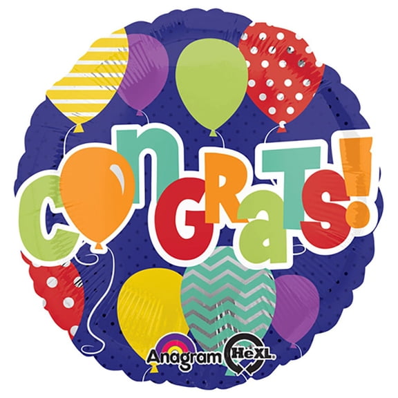 18 inch Congrats! In Balloons Foil Mylar Balloon - Party Supplies Decorations