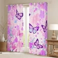 thumbnail image 2 of Erosebridal Flying Butterflies Black Out Curtains For Teens,Girls Spring Garden Flowers Curtains Pack of 2 (42x63 Each),Pink Purple, 2 of 6