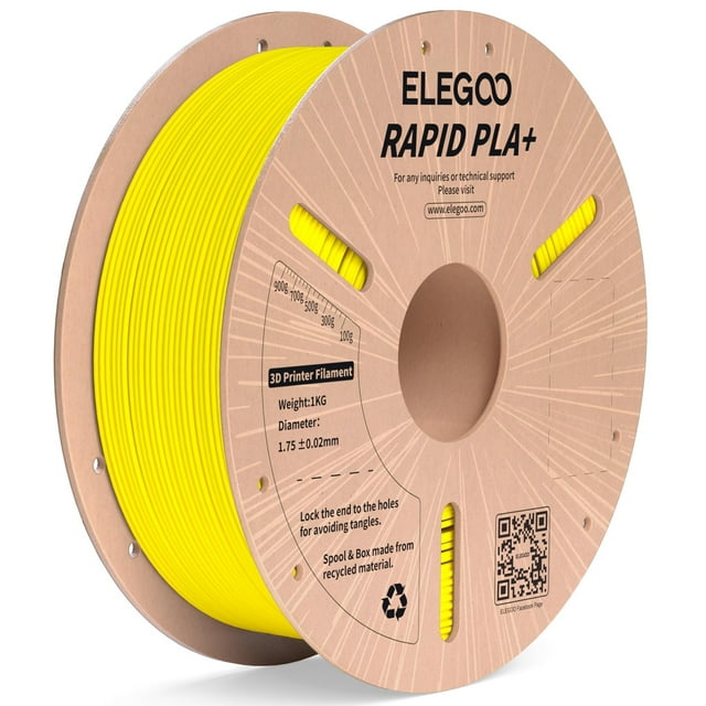 Filamento para impresora 3D ELEGOO Rapid PLA Plus de 1,75 mm, amarillo, 1 kg
