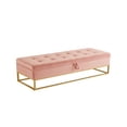 thumbnail image 6 of Bedroom Benches 58.6" Bed Bench Metal Base with Storage Pink Velvet,Bedroom Benches With Storage, 6 of 8