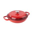 thumbnail image 2 of Household covered baking and stewing pot, red metal 3-quart Dutch pan, suitable for stewing and cooking, durable and long-lasting, suitable for home kitchen and family gatherings, 2 of 7