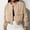 Khaki, variant on Spring new European and American women's fashion: Elegant and versatile round-neck single-breasted solid color long-sleeve coat