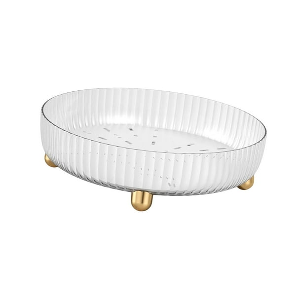 Estante para especias, organizador de encimera de baño, bandeja de tocador multifuncional, Claro