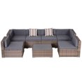 thumbnail image 1 of CoSoTower 7-Piece Patio Furniture Sets Outdoor Wicker Conversation Sets All Weather PE Rattan Sectional Sofa, Grey, 1 of 7