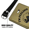 thumbnail image 3 of I'm Feeling Emu-tional Emotional Emu Funny Humor Rectangle Leather Luggage Card Suitcase Carry-On ID Tag, 3 of 8