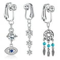 thumbnail image 2 of Racing Butterfly 1Pc Fake Belly Button Ring Fake Clip On Belly Piercing Non Piercing Navel Ring, 2 of 8