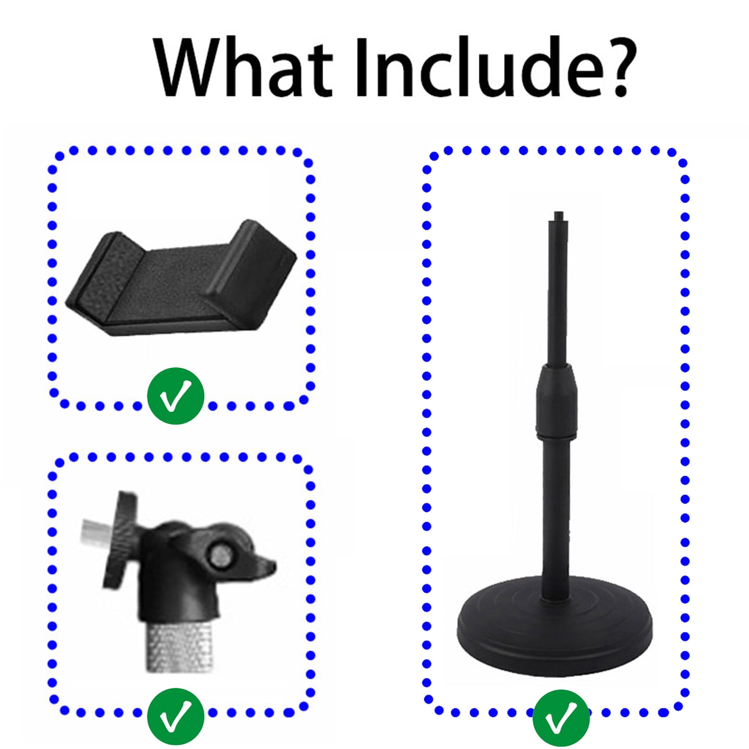 Adjustable Phone Stand for Desk, Height & Angle Adjustable Cell Phone Holder with Heavy Base, 360° Rotating Desktop Stand for Video Recording, FaceTime, TikTok, Zoom, Compatible with iPhone & Android