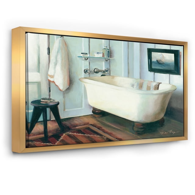 Cottage old-fashioned Bathroom II - Traditional Bathroom Framed Canvas