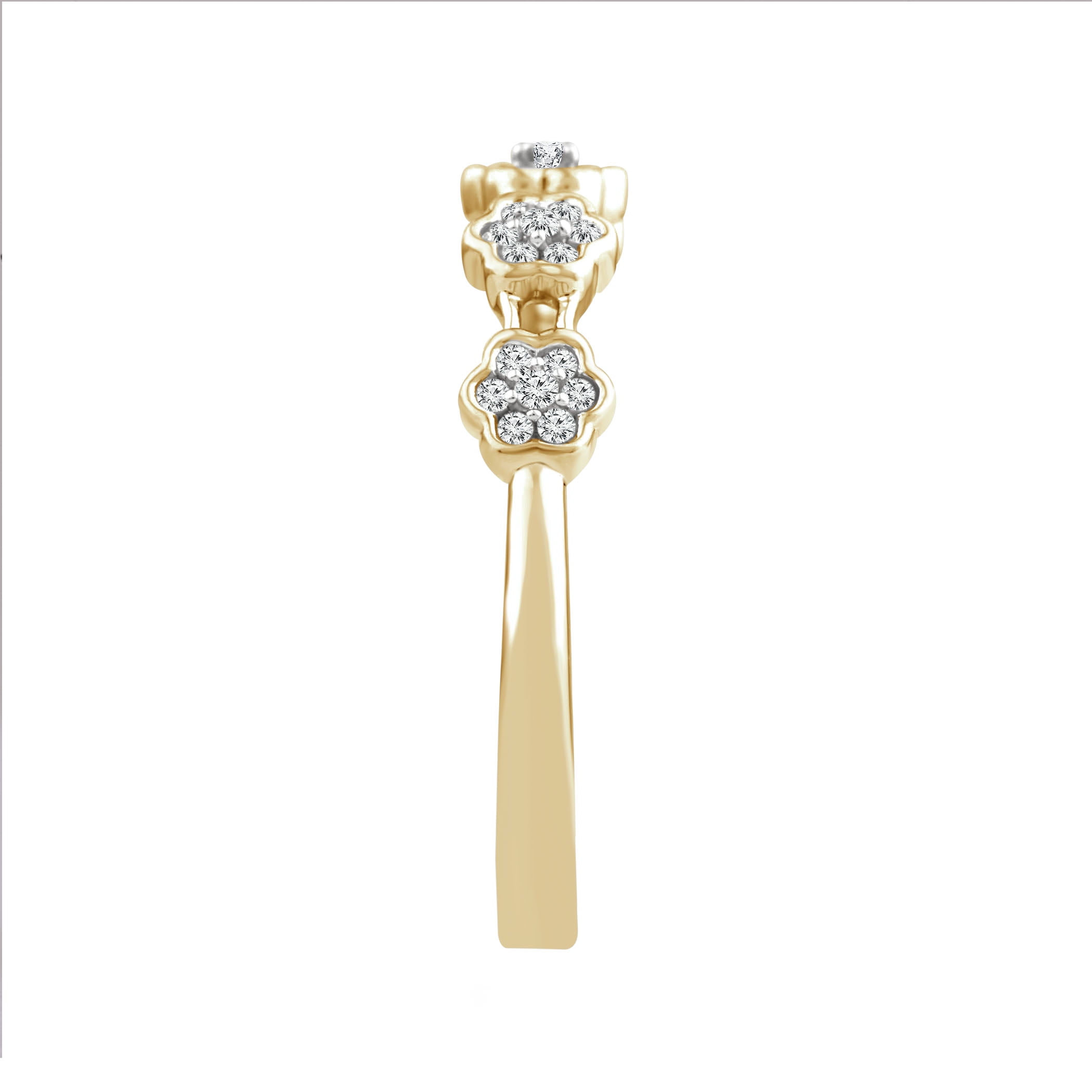 COLOR OF LOVE Sunflower Diamond Floral Band 1/6 ct. t.w. in 10K Yellow Gold, [includes Love Card]