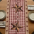 thumbnail image 5 of Table Runners 90 Inches Long Dress Scarves, Vintage Texas Star Brown Farmhouse Coffee/Dining/Kitchen Table Runner for Living Room, Red Plaid Berry Farmhouse 13x90 Inch, 5 of 9