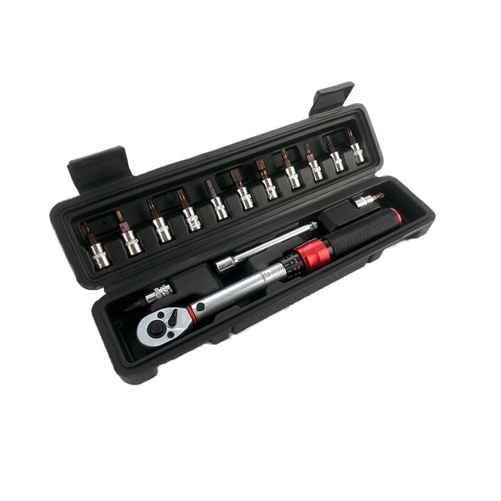 CEORPER 16Pcs Adjustable Preset Torque Wrench Set Professional Alloy Steel 1/4” Drive