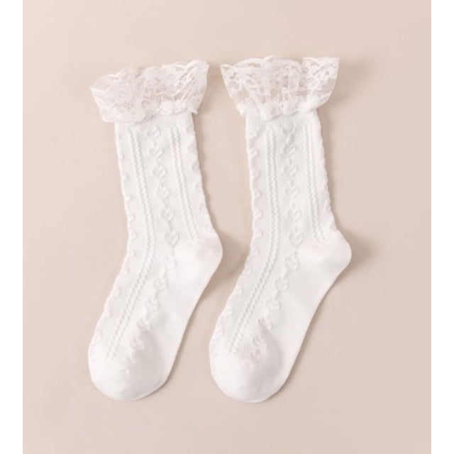1 Pair Floral Hosiery Lace Sock Sweet Gift Female Fine Workmanship Short Stocking Household Accessories Thin Design Simple Style Ruffle Cute Shape