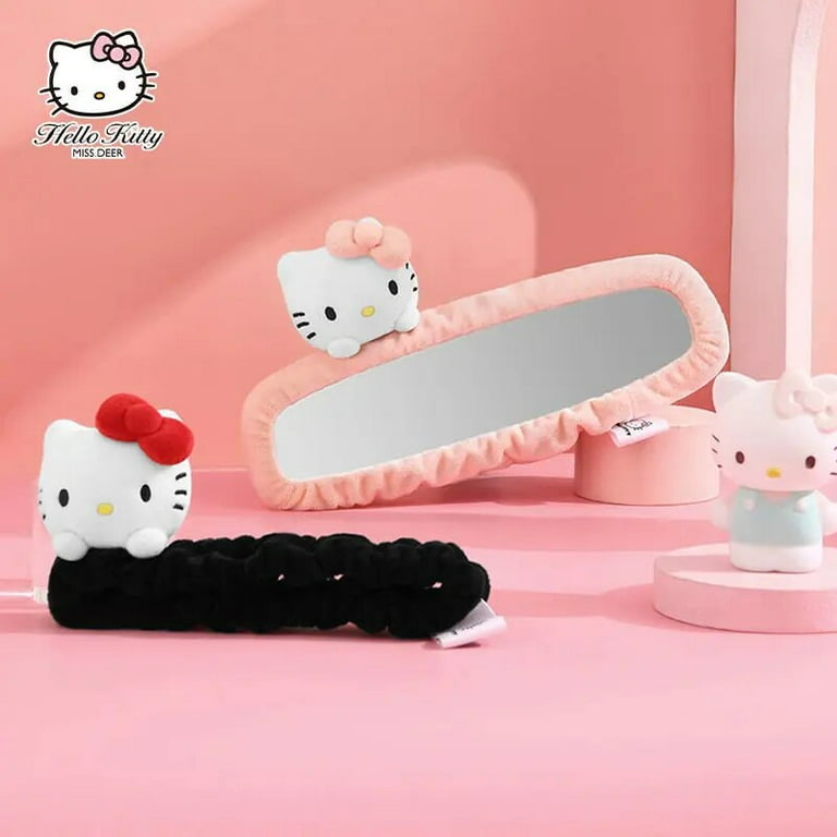 HUIFEIFEI Original Sanrio Hello Kitty Car Rearview Mirror Cover Ear View Mirror Protective Cover Cartoon Plushie Car Interior Decoration