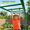 thumbnail image 6 of Klokick 3-in-1 Jungle Gym & Monkey Swing Bar - Kids Backyard Play Set for Strength & Active Fun, Orange, 6 of 9