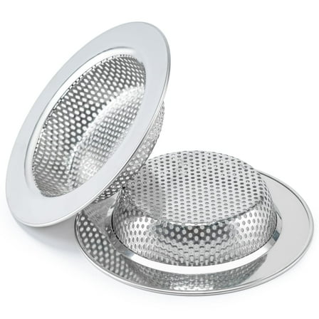 Dihmpor 2 Pcs Sink Strainer for Most Kitchen Sink Drain Basket, Upgraded Double-Layer Safe Design Kitchen Sink Strainer (Outer Diameter 4.5 Inch)