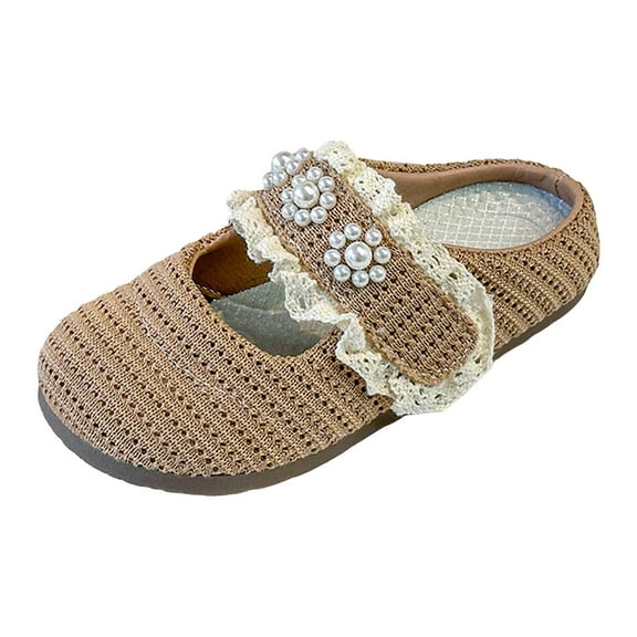 Mepaouo Toddler Little Girls Mary Jane Mesh Breathable Ballet Flats Kids Slip on School Dress Shoes