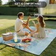 thumbnail image 4 of Beach Coastal Blue Outdoor Rug 4x6 Ft - Reversible Patio Rug Outdoor Camping Rugs, Nautical Shell Starfish Coral Summer Indoor Outdoor Area Rugs, Non-Slip Outdoor Carpet Runner for Deck/Porch, 4 of 8