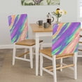 thumbnail image 5 of Colorful Gradual Chair Back Covers Set of 6, Watercolor Abstract Modern Removable Dining Seat Cover Washable Kitchen Chair Slipcovers Protective for Party Festival Decoration 19x20in, 5 of 9