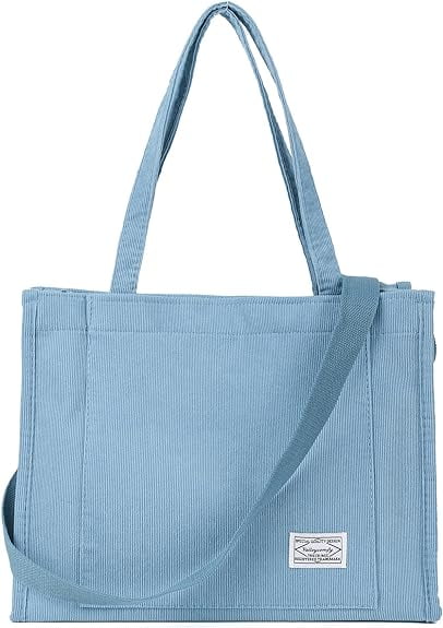 CORIOS Denim Crossbody Bag For Women - Large Tote, Adjustable Strap, Drawstring & Tassel Detail, 37x35x11cm