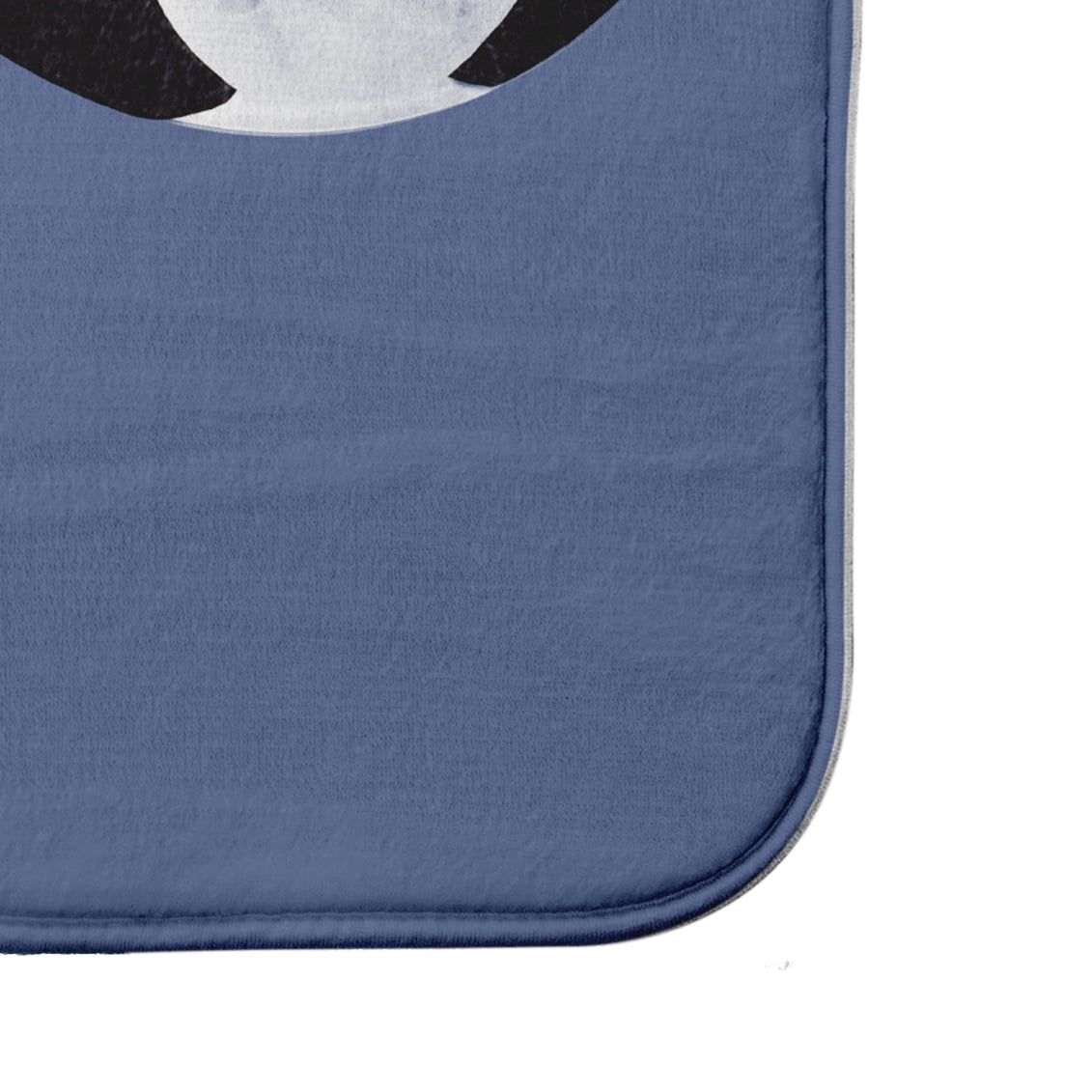 Simply Daisy 34" x 21" Plush Microfiber Blue Soccer Ball Bath Mat