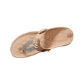 thumbnail image 2 of Beach Sandals for Woman, Xunlbb Women's Fashion Casual Summer New Style Solid Color Fish Mouth Wedge Heel Fashionable Bright Diamond Flower Line Beach Flip Flops Sandals(Beige,Size:38), 2 of 7