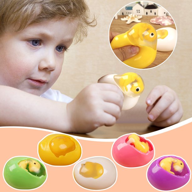 Fiudx Juguetes Juguete De Descompresión Para Exprimir Huevos De Dinosaurio, Juguete De Pellizco, Juguete De Descompresión De Ventilación (10Ml)