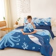 thumbnail image 3 of Erosebridal Marine Shark Twin Bedding Sets 7-Piece for Kids, Blue Octopus Coral Bedding Comforter Set, 3 of 7