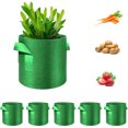 thumbnail image 1 of Paquete de 5 bolsas de cultivo, macetas de tela no tejida resistentes con asas, bolsas de cultivo para verduras, flores, plantas y frutas, verde, 1 of 4
