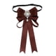 thumbnail image 1 of Pajarita de mujer para camisa, uniforme, accesorios de ropa, pajarita con pedrería Café profundo, 1 of 9