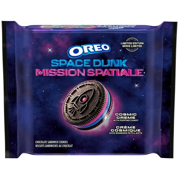 OREO, SPACE DUNK, Cosmic Creme With Popping Candy, LIMITED EDITION, Chocolate Sandwich Cookies, 303 g
