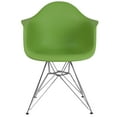 thumbnail image 7 of Emma + Oliver Green Plastic Chair with Arms and Chrome Base, 7 of 7