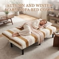 thumbnail image 4 of Eurhowing Armless Sofa Cover, Fuzzy Plush Non-Slip Futon Slipcover, Fall Winter Thick Sofa Bed Furniture Protector, Loveseat, Khaki, 4 of 10