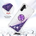 thumbnail image 3 of Funda para Samsung Galaxy A14 5G con Brillo Líquido Flotante, Purpurina, Parachoques y Anillo Giratorio Soporte, 3 of 5