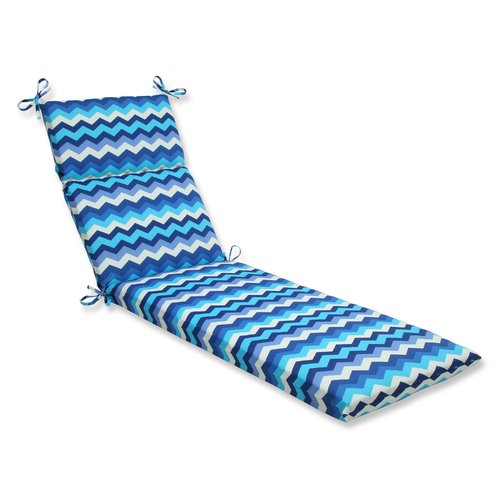 Pillow Perfect Outdoor Indoor Panama Wave Azure Chaise Lounge