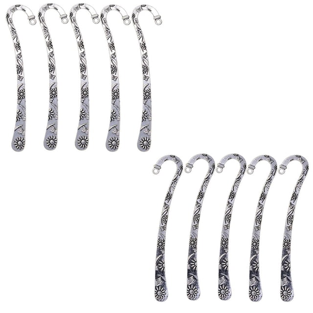 10 Unidades De Plata Antigua Mermaid Bookmarks Book Mark Rebordear Tallado Gancho De Metal Para DIY Artesanía perfecl Marcadores metálicos