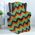 thumbnail image 4 of Chevron Soft Flannel Fleece Throw Blanket, Vintage Zigzag Pattern Royal Jagged Regular Limitless Simple Traces Art Work, Cozy Plush for Indoor and Outdoor Use, 60" x 80", Multicolor, by Ambesonne, 4 of 5