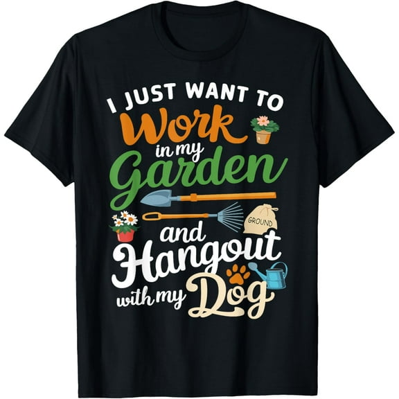 I Just Want To Work In My Garden And Hangout With My Dogs Vintage T-shirt