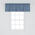 thumbnail image 2 of Ambesonne Navy Blue Valance Pack of 2, Stripes in Squares, 54"X18", Night Blue and White, 2 of 2